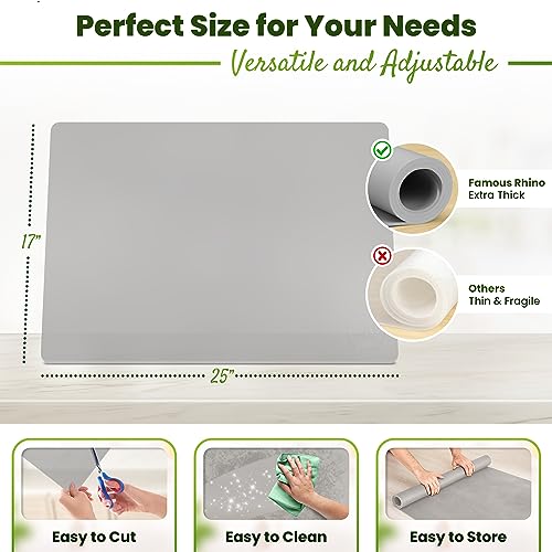 Image of Premium Silicone Mat 25 inch x 17 inch Cooking Mat Thick Heat Resistant, Kitchen Counter Mat - Coffee Machine, Glass Top Stove Cover Countertop Protector for Air Fryer, Baking mat (Semi-Translucent)