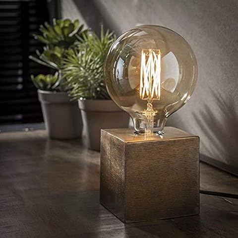 famlights Industrie Tischlampe Mira Vintage Metall Wohnzimmerlampe/Nachttischlampe Vintage Landhaus Industrial retro Schlafzimmer Wohnzimmer/Steampunk Tischleuchte/Designer Tischlampe E27 Cover