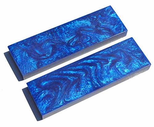 Whole Earth Supply 5 inch Blue Pearl Acrylic Handle Scales Set Pair for Making Knife Knives Handles Custom