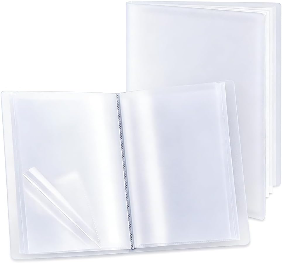 SUPERFINDINGS A3 Large Portfolio Folder with 30 Pockets White Art Portfolio Binder with Clear Sheet Protectors Display 60 Pages Presentation Book for Documents Photos Artwork Projects