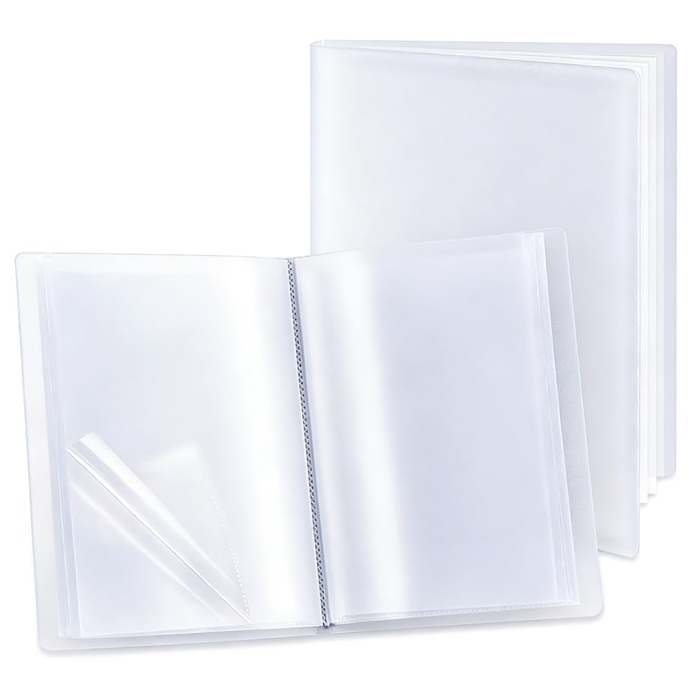SUPERFINDINGS Cartellina formato A3 con 30 tasche, colore bianco, con fogli protettivi, 60 pagine, per documenti, foto, progetti artistici