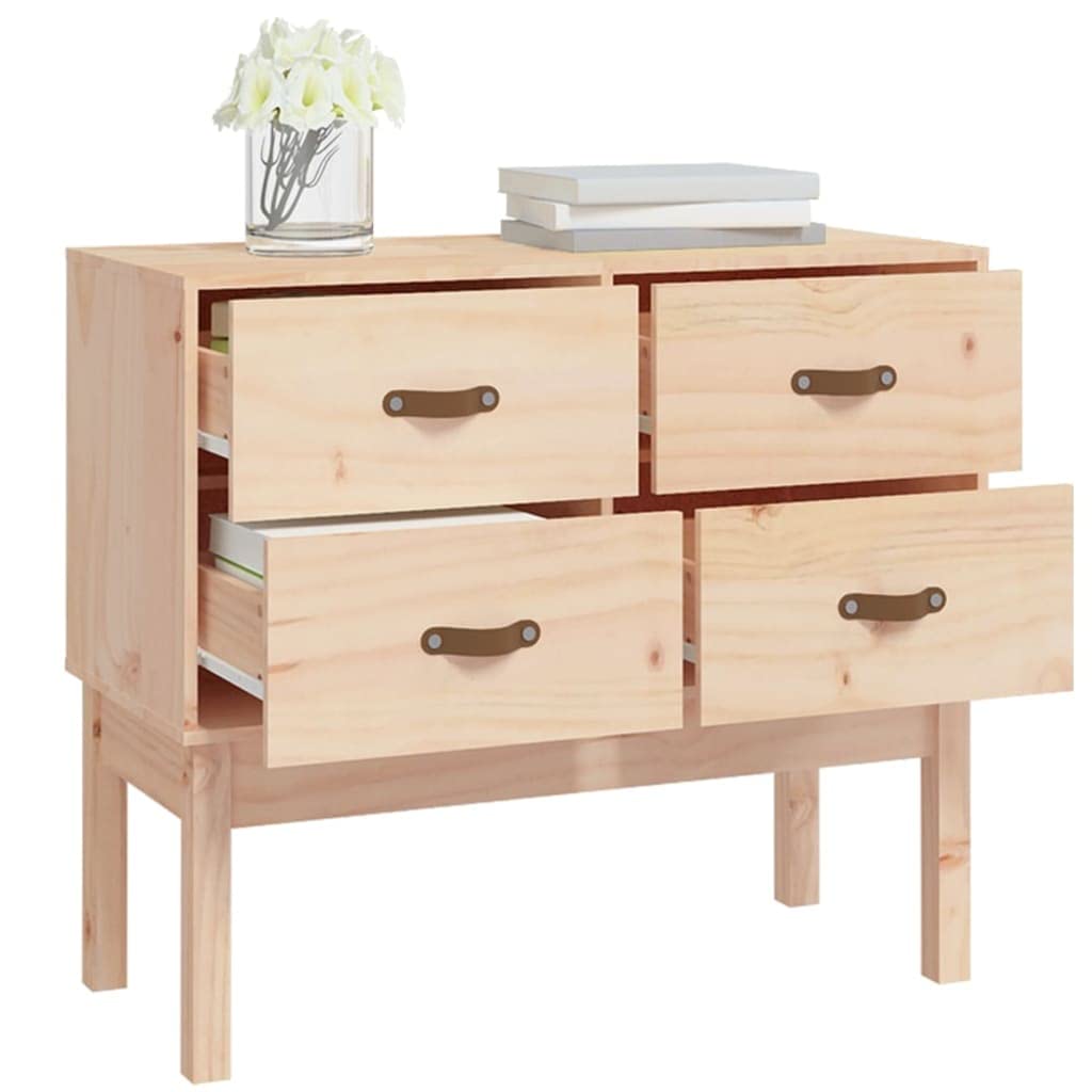 Stół konsolowy z litego drewna sosnowego 90 x 40 x 78 cm z 4 szufladami, szafka do salonu sypialni, biura, ekspozycja na przedmioty dekoracyjne, solidna konstrukcja