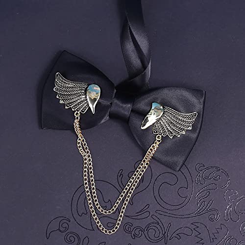 Men's Pre-Tied Bow Ties for Wedding Party Metal Golden Wings Bowtie Solid Tuxedo Bowtie Adjustable Bowties Necktie3