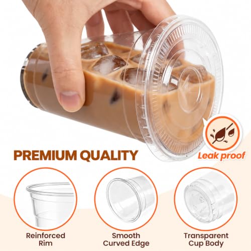  100 Pack 20oz Disposable Plastic Cups with Lids and Straws  - image 4