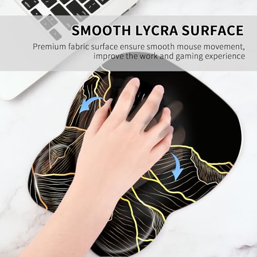 Image of EooCoo Ergonomic Mouse Pad with Wrist Support, Mousepad with Memory Foam Wrist Rest and Non-Slip Base for Computer, Cafe, Home & Office, 9.64 x 8.26 in Office Desk Accessories