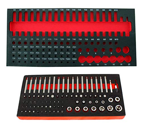 Modulo de herramientas eva vacio para puntas y vasos hasta 85 piezas