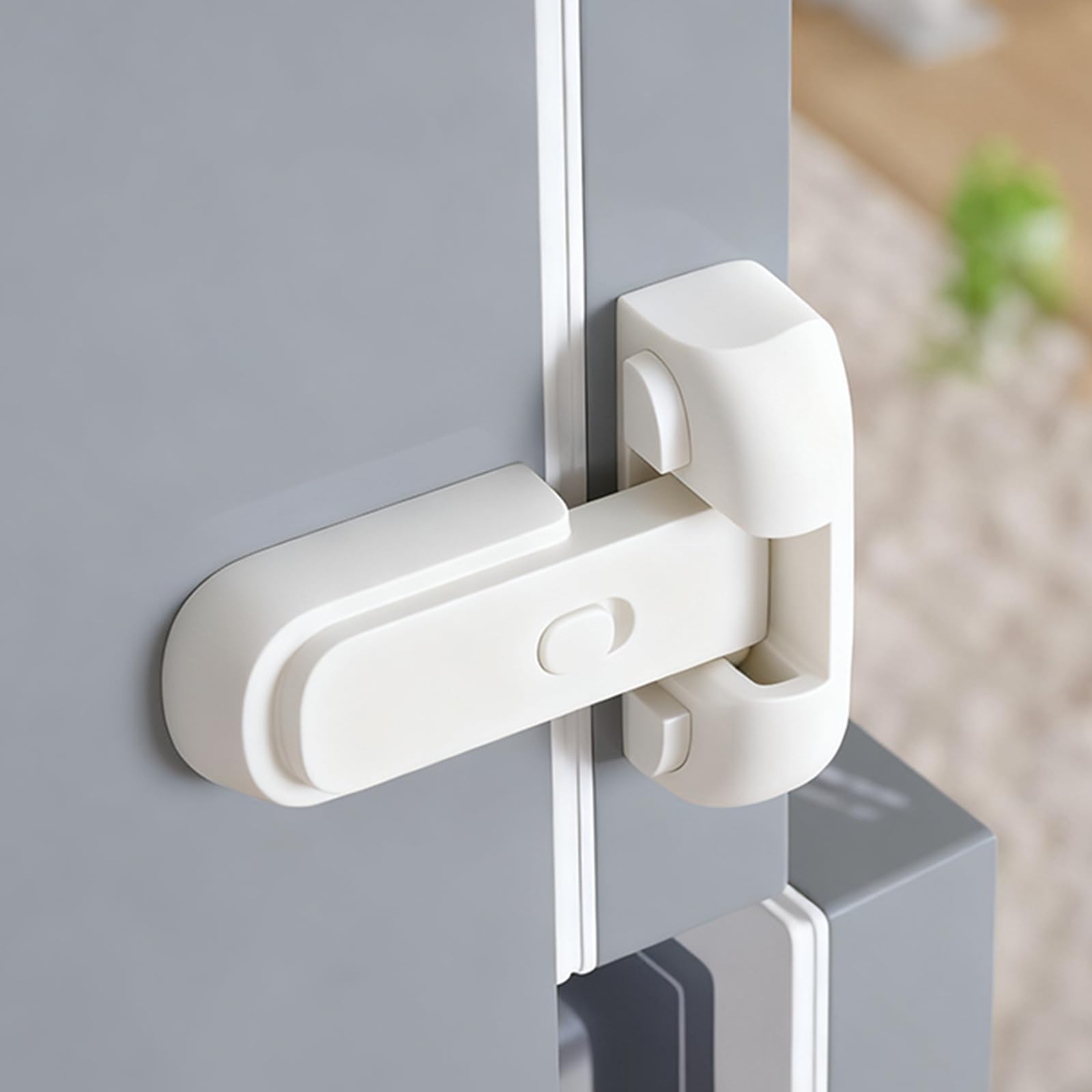 Crozgan Refrigerator Fridge Freezer Door Lock for Kids,Child Proof Refrigerator Door Locks for Toddlers and Kids no Tools Need or Drill and Easy Installation,Safety Refrigerator Lock(White)