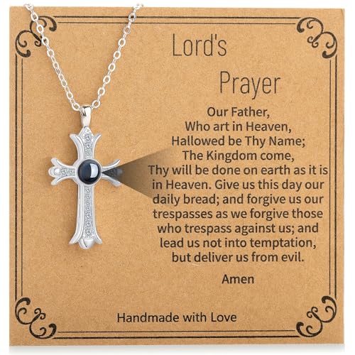 Cross Necklace for Women Girls, Bible Verse Cross Pendant Chain Christian Religious Jewelry Gift