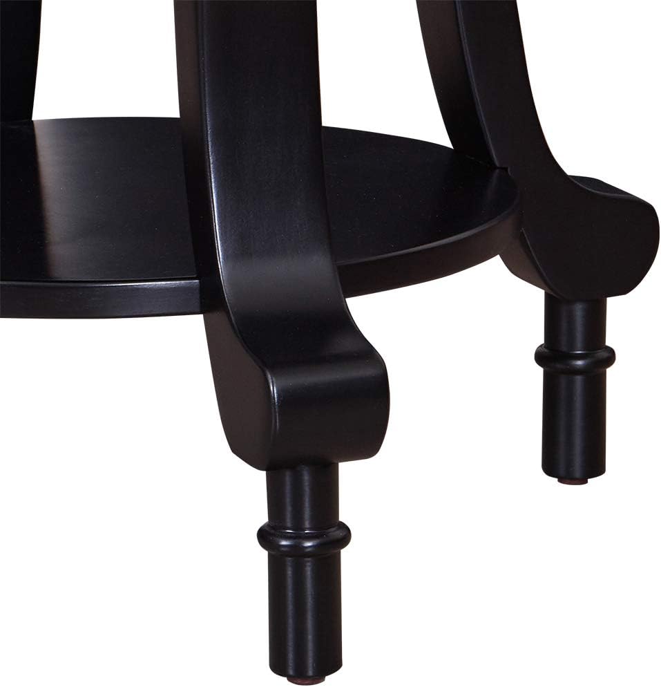 Amazon Brand – Ravenna Home Traditional Solid Pine End Table, 24"W, Black Finish