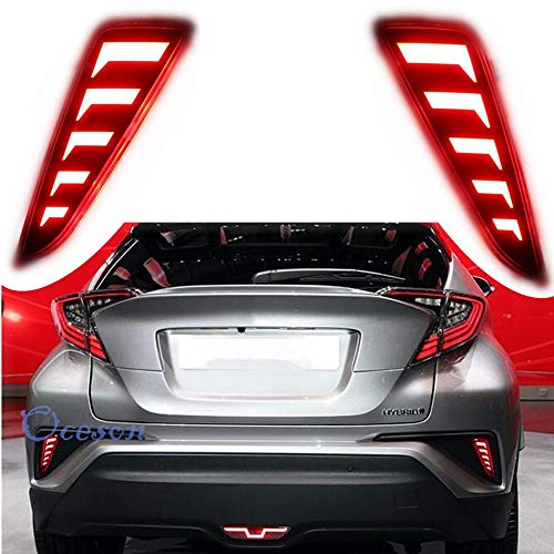 Oceson Smoked Lens LED Rear bumper Lights Safety Brake Warning Lights Driving Lights Signal Lamp For C-HR CHR 2017 2018 2019 2020