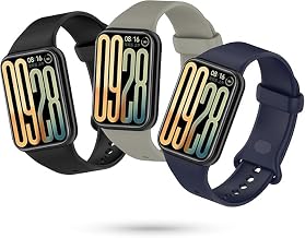 SenMore 3 Pieces Silicone Strap for Xiaomi Smart Band 10 Pro/9 Pro/8 Pro/Redmi Watch 4/5, Adjustable Sport Replacement Band for Smartwatch.