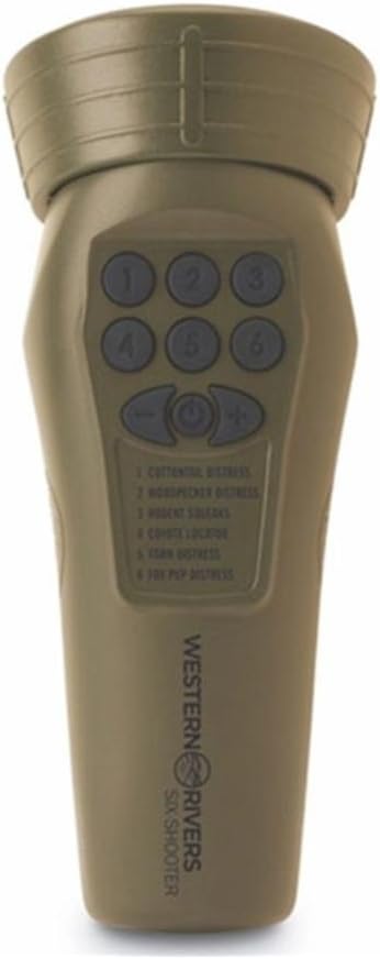 Western Rivers Mantis Six Shooter Compact Easy-to-Use Electronic Game Call - Predator Hunting Accessory,Dark green