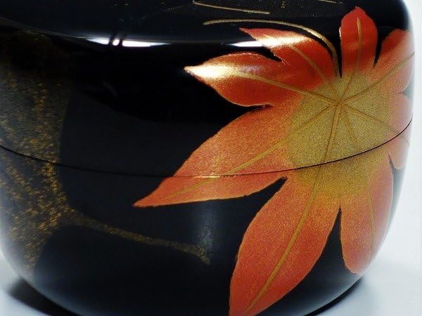 Amazon.co.jp: 2102039京塗 漆芸作家 鈴木睦美紅葉 平棗 漆器