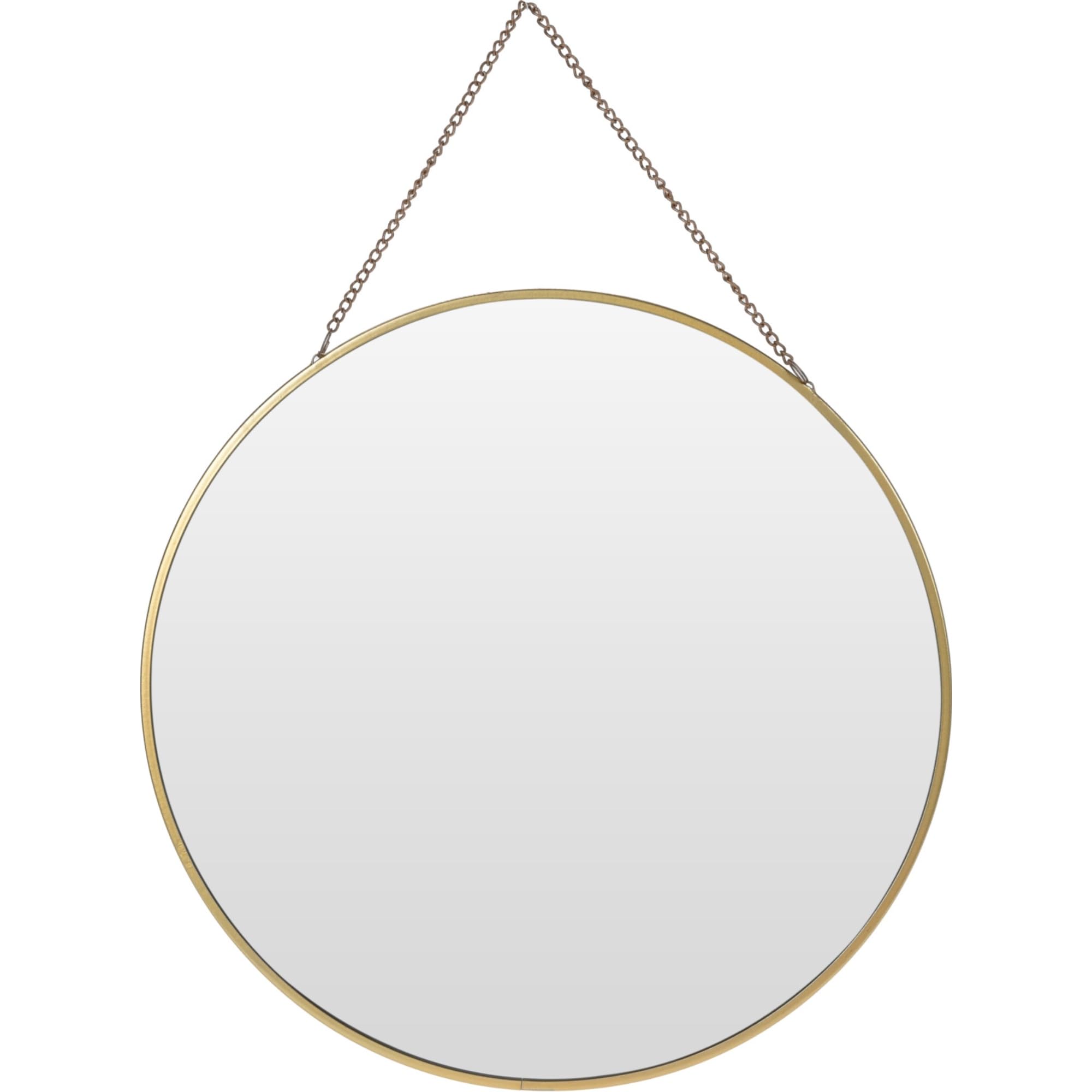 WELL HOME MOBILIARIO & DECORACIÓN Round gold metal mirror with chain Ø29cm