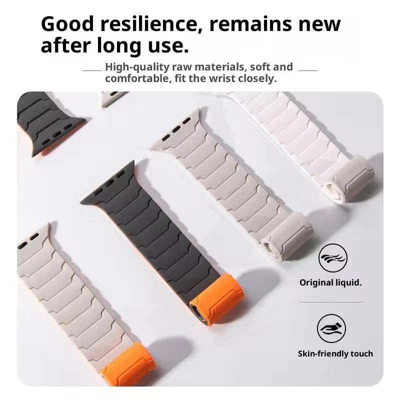 Image of Printme Silicone Sport Magnetic Band Compatible with Apple Watch 42 mm 44 mm 45 mm 46 mm 49 mm, Adjustable Strap for iWatch Series SE Series 1-8, Ultra 2 /3