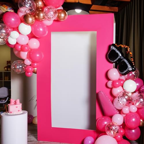 Image of RUBFAC Pink Balloons Party Balloon and Hot Pink Balloons for Girls Princess Theme Birthday Decorations Baby Shower Bridal Shower, 65pcs
