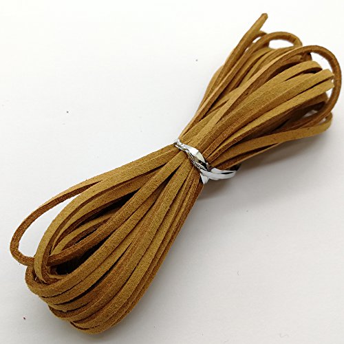 100 Yards 2.6Mm Suede Leather Cords Leather Lace Flat Faux Suede Cord String Thread Velvet Cord For Necklace, Bracelet, Beading And Diy Crafts 10 Colors (Color-1)#204 #TOP4