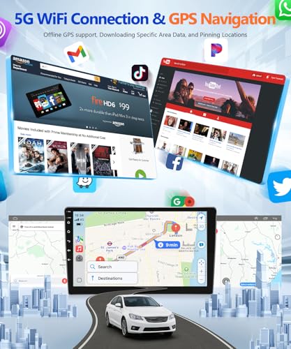 Image of 8Core Radio for BMW 328i 335i 325i E90 E91 E92 E93 2005-2011 Stereo Wireless CarPlay Android Auto, 9 inch Touch Screen for BMW 128i Head Unit BT FM RDS DSP GPS WiFi SWC Camera, 4G+64G No Fiber