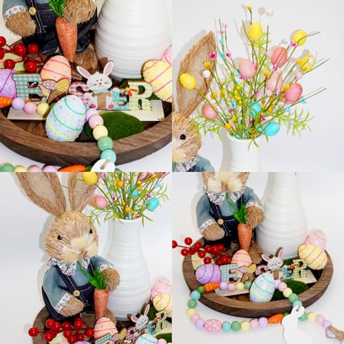 Trayincluded16pcseasterdaydecorsetbunnyfigurineartificialspringflowerseggsornamentsbeadgarlandtabledecorationswithtrayrusticfarmhousecenterpiecefortablehomeblue Urban Country Home Decor Tray included 16 pcs easter day decor set bunny figurine artificial spring flowers eggs ornaments bead garland table decorations with tray rustic farmhouse centerpiece for table home blue urban country home decor
