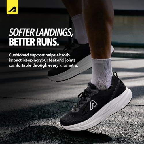 Image of Boldfit Running Shoes for Man Comfortable Sports Shoes for Men Running Lightweight Gym Shoe for Men Workout Soft Cushioned Walking Shoe for Man Anti Slip Gym Footwear- Velocity, Black White, UK 06