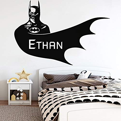 Image of GADGETS WRAP Batman Wall Decal Creative Customized Boys Name Vinyl Wall Stickers Home Decoration