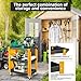 3 Tier Rolling Tool Cart on Wheels, Mechanic Storage Organizer, Rolling Work Cart with Pegboard for Garage, Workshop, Warehouse (Black&Yellow)