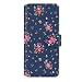 Produktbild 32nd Blumen Series 2.0 - PU Leder-Mappen-Hülle Case Cover für Samsung Galaxy S20, Blumendesign hüllen Entwurf gemacht Mit Kartensteckplatz und Magnetverschluss - Weinlese-Rosen-Indigo