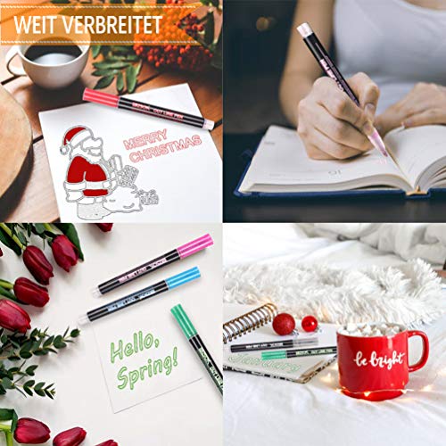 Penne di Contorno, 12 Colori Pennarelli a Doppia