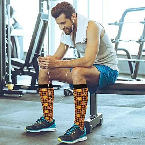 Image of Wusikd Pirate Skulls Compression Socks for Women and Men Circulation Cute Long Socks for Athletic Running 1