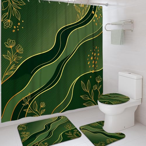Rideaux de douche contre éclaboussures avec tapis assorti - 2