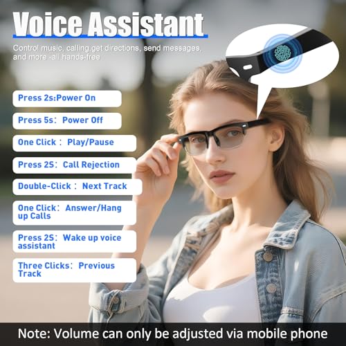 Image of AI Smart Glasses for Men & Women,Bluetooth 6.0 Smart Glasses with 164 Languages (Real-Time Translation), Photochromic Sunglasses Lens,Half-Frame Design,Free App, AI Translator Glasses for Work /Travel