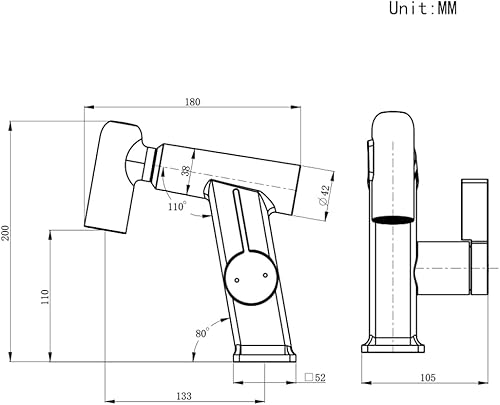 Miniatura 2 de Grifo de lavabo de latón para baño con rociador extraíble, grifo mezclador de tocador de baño de una sola manija con cabezal rociador de 3