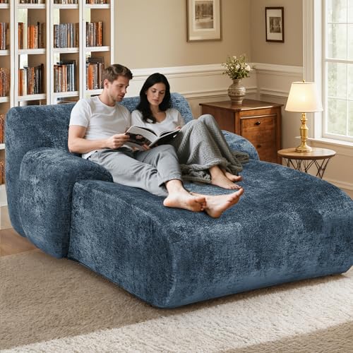 Image of 66 Inches Oversized Chaise Lounge Indoor with Lumbar Pillow