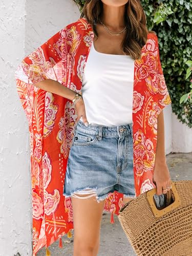 Image of Moss Rose Women Summer Bikini Kimono Bathing Suit Cover Ups for Swimwear