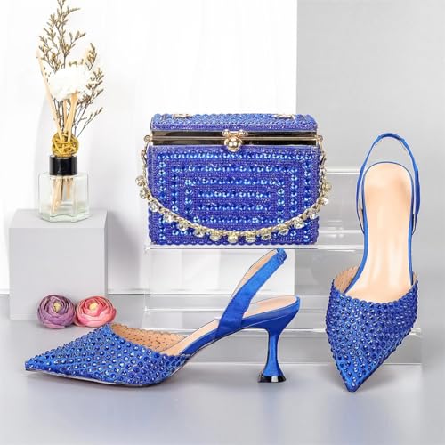 Fjnbbiot Fashion Design Diamond Chain Bag and Pointed High Heels Decoration Full Diamond2