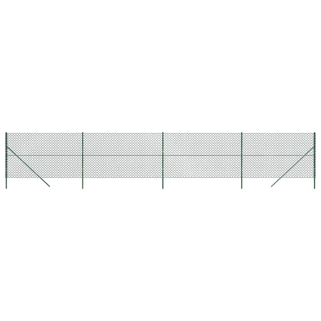 (Green, 1.6 X 10 M) Vidaxl Chain Link Fence Outdoor Mesh Fence Patio Wire Mesh Roll Garden Fence 8720845771225
