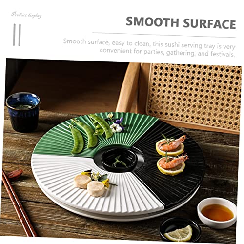Plato de cerámica blanco estilo japonés para sushi miniatura 4