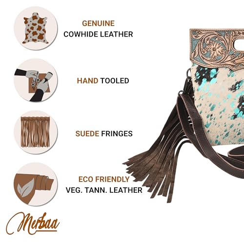 Bolso cruzado de cuero natural para mujer Merbaa miniatura 3