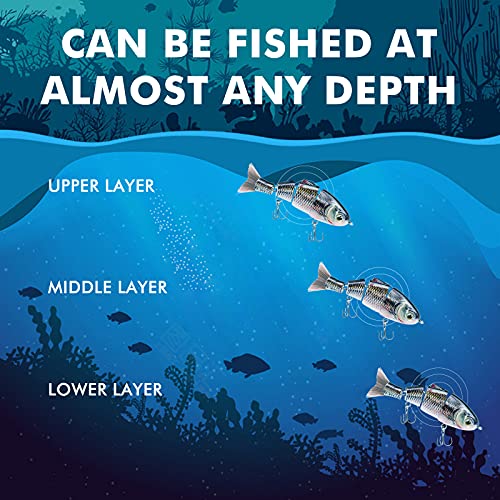 image for TRUSCEND Fishing Lures for Bass Trout Segmented Multi Jointed Swimbait