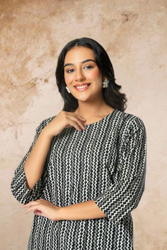 Image of Women's Pure Cotton Printed Night Suit,Top and Relaxed Pajama Set, Stylish Sleepwear