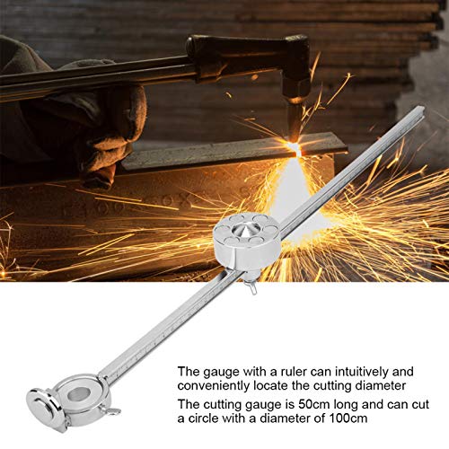 Image of Torch Compass Roller Guide, Cutting Torch Circle Compass Cutting Roller Guide Wheel Torch Round Cutter, Stainless Steel Oxygen Welding Cutting Tool Accessories with Scale Ruler Fit for G01-100