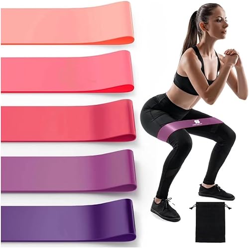 Bandas de ejercicio de resistencia con guía de instrucciones y bolsa de transporte, juego de 5