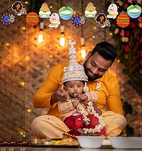 Image of Party Propz Shubh Annaprashan Decoration Items Swirls - 12Pc Annaprasana Decoration Items, Rice Ceremony Swirls and Cutouts, Rice Ceremony Decorations Items(Cardstock)