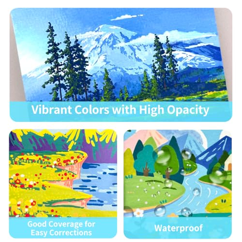 Image of 72 Colors Acrylic Paint Markers, Soft Brush Tip Pens, Water-Based No-Bleed Premium Acrylic Paint Pens for DIY Art & Crafts - Fabric, Wood, Metal, Rock, Glass (Includes Replacement Nibs)