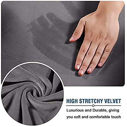 Reposapiés rectangular protegido con funda otomana elástica tamaño L gris 4