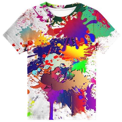 Image of Hgvoetty Boys Girls Graphic T-Shirts Kid 3D Casual Tops Tees for 6-16 Years | Youth Novelty Shirts, Bright Eye-Catching Design, Lightweight and Soft Material, Suit for Daily Sport, Party and School Wear