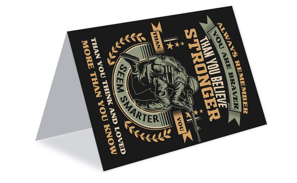 Encouragement Cards for Soldier, Motivational Inspirational Support for Tough Times. Retirement Graduation Farewell Veterans Day Card Gifts