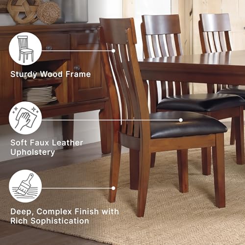 Image of Signature Design by Ashley Ralene Rake Back 19 inch Dining Room Chair 2 Count, Medium Brown