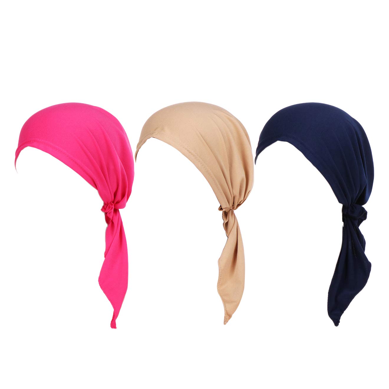 DancMollySummer Chemo Scarf Lightweight Silky Beanie Ruffle Cap Cancer Headwear for Womens