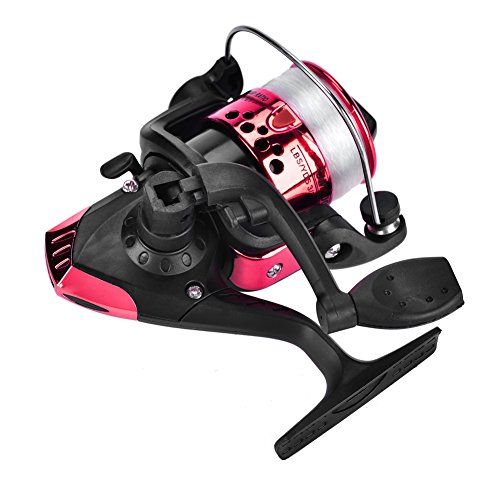 Carretes de Pesca Spinning Carretes de Pesca de mar Carrete de Hilado Pesca Velocidad: 5.1: 1 Enchapado de plástico Carrete de Pesca de Giro Ligero Accesorio de Tackle Azul, Amarillo, Rojo(Rojo)